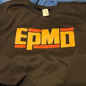 Black EPMD Sweatshirt with Yellow and Red Logo